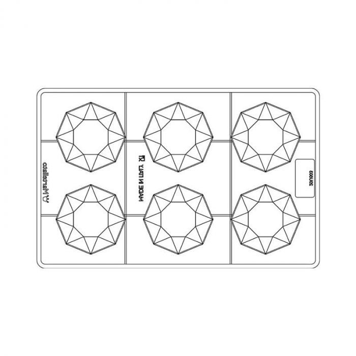 Matrita Policarbonat Baza Oua Ciocolata 16g, 6 cavitati, H 0.55 cm [1]