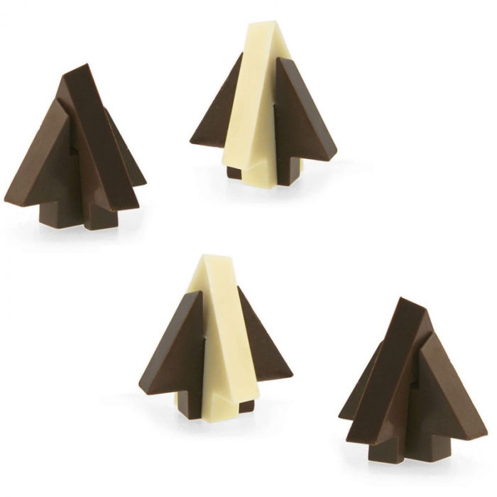 Matrita Policarbonat Ciocolata, Brad Craciun Lant Ø 4.2 cm, 8 Cavitati, 20x12xH2.2cm  [2]