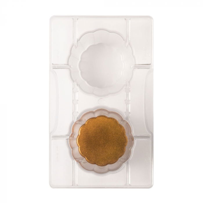 Matrita Policarbonat Ciocolata Cosulet Festonat Ø 7.5 x H 5 cm, 2 Cavitati, 20x12xH2cm [1]