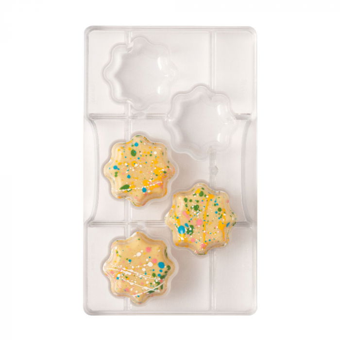 Matrita Policarbonat Ciocolata Cosulet Floare Mica Ø 5 x H 2 cm, 5 Cavitati, 20x12xH2cm [1]