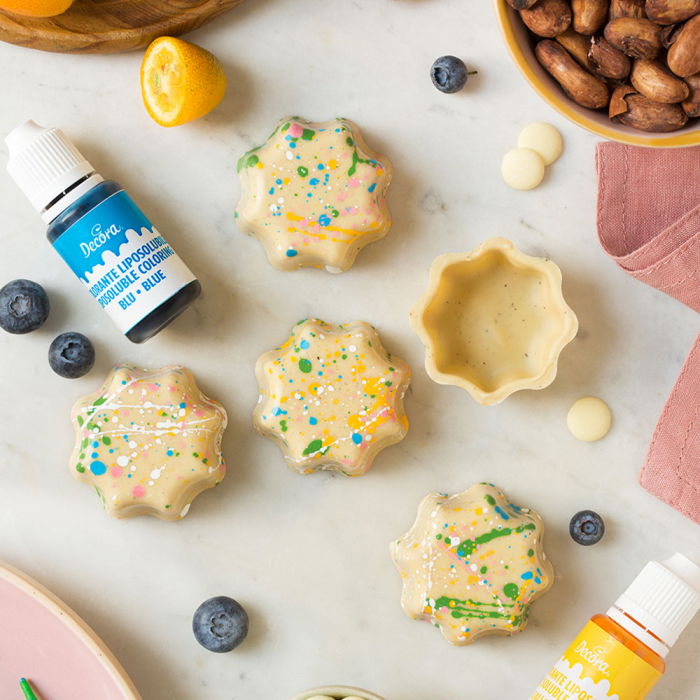 Matrita Policarbonat Ciocolata Cosulet Floare Mica Ø 5 x H 2 cm, 5 Cavitati, 20x12xH2cm [2]