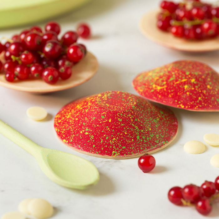 Matrita Policarbonat Ciocolata Farfuriuta Ø 12.5 x H 2 cm, 2 Cavitati, 27.5x17.5xH2.2cm [2]