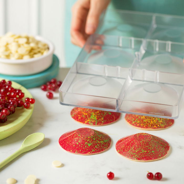 Matrita Policarbonat Ciocolata Farfuriuta Ø 7.5 x H 1.5 cm, 6 Cavitati, 27.5x17.5xH2.2cm [3]