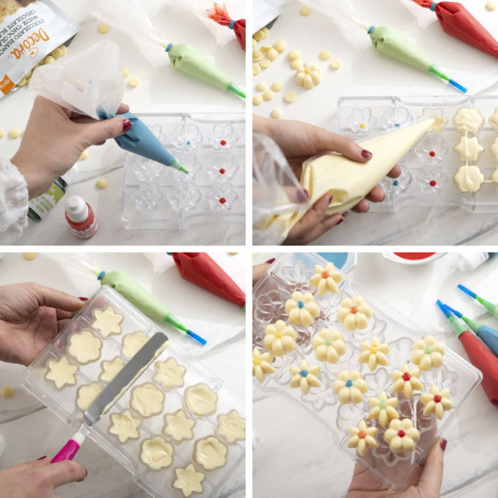 Matrita Policarbonat Ciocolata, Floricele Ø 2.5 cm, 15 Cavitati, 20x12xH2 cm [2]