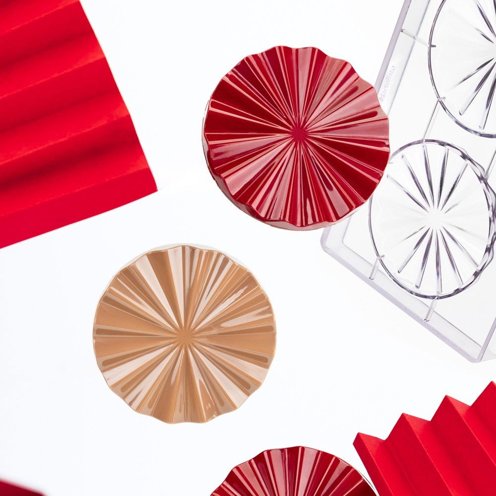 Matrita Policarbonat Plisse, 2 cavitati, Ø 11 x H 1.2 cm, 95 gr [4]