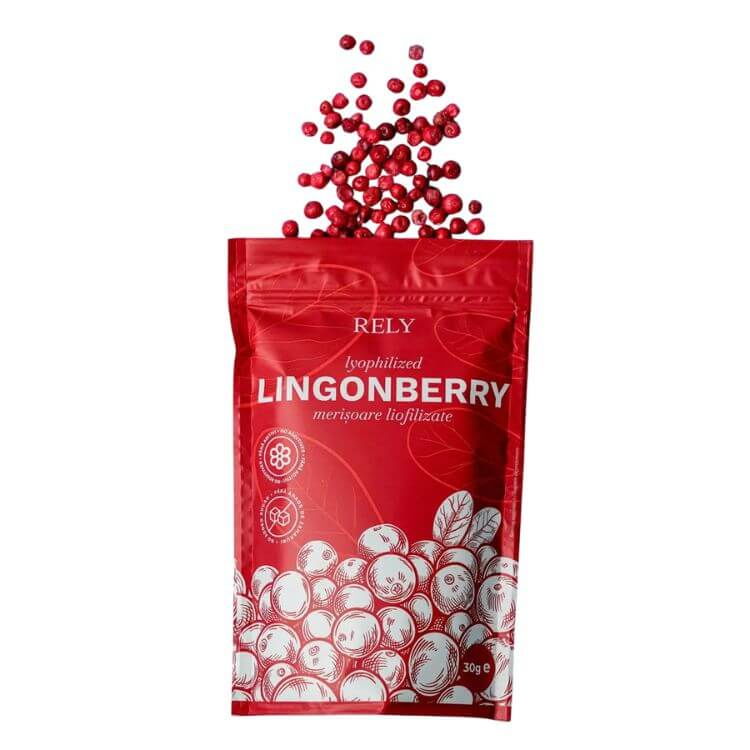 Merisoare Liofilizate Intregi Rely 30g – fructe naturale, crocante si acrisor-dulci [1]