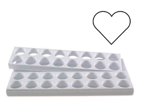 Mignon Inima Ø 4.5 x H 2.5 cm - Set 2 Matrite Formare 32 Produse, Tava 40 x 20 cm [1]