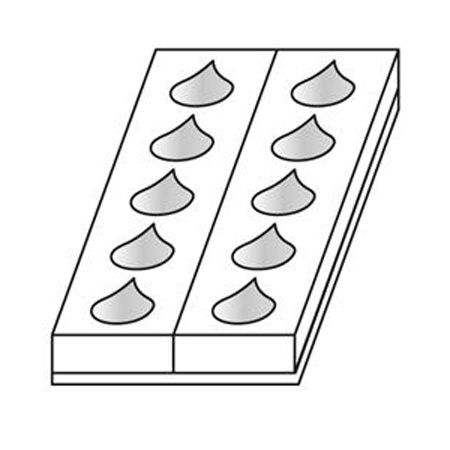 Monoportii Picatura 9 x 6 x H 4 cm - Set 2 Matrite Formare 10 Produse, Tava 40 x 17 cm [1]