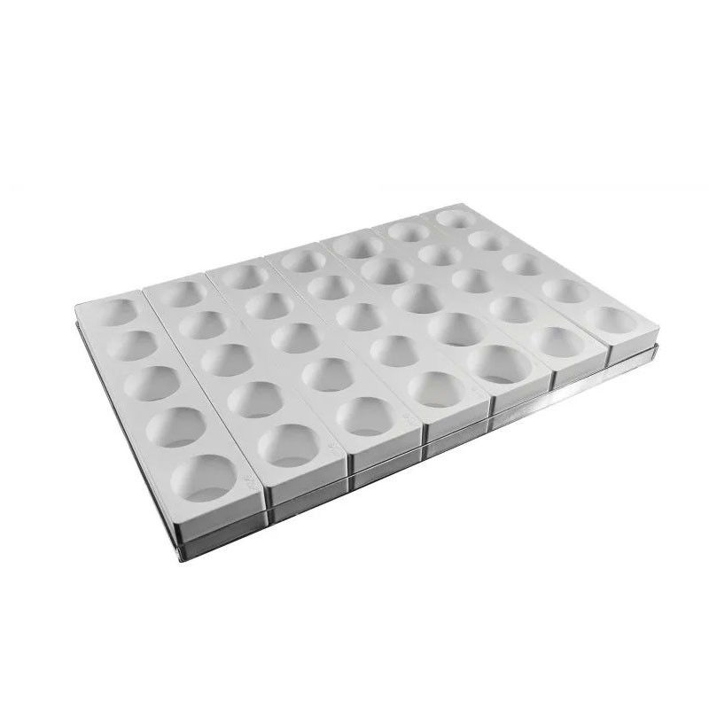 Monoportii Rotunde Ø 6 x H 4.5 cm - Set 7 Matrite Silicon Formare 35 Produse, Tava 60x40 [1]