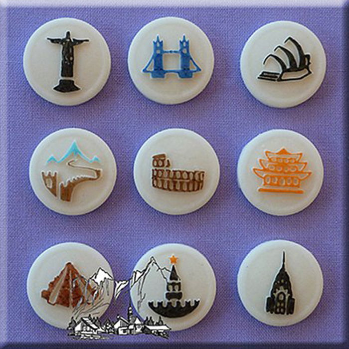 Mulaj Silicon Medalioane Travel Ø 2.2 cm, 9 Subiecte [1]