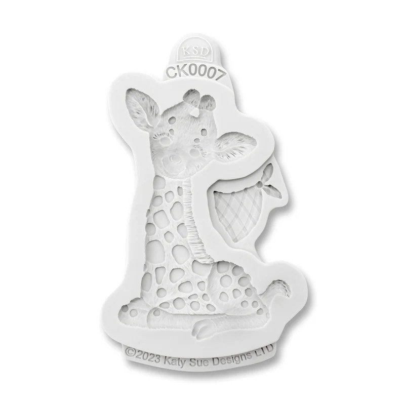 Mulaj Silicon Baby Jungle Girafa si Bandana, 2 Subiecte Ø 1.8 si 8.3 cm [4]