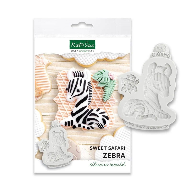 Mulaj Silicon Baby Jungle Zebra si Floricica, 2 Subiecte Ø 2.5 si 7.3 cm [1]