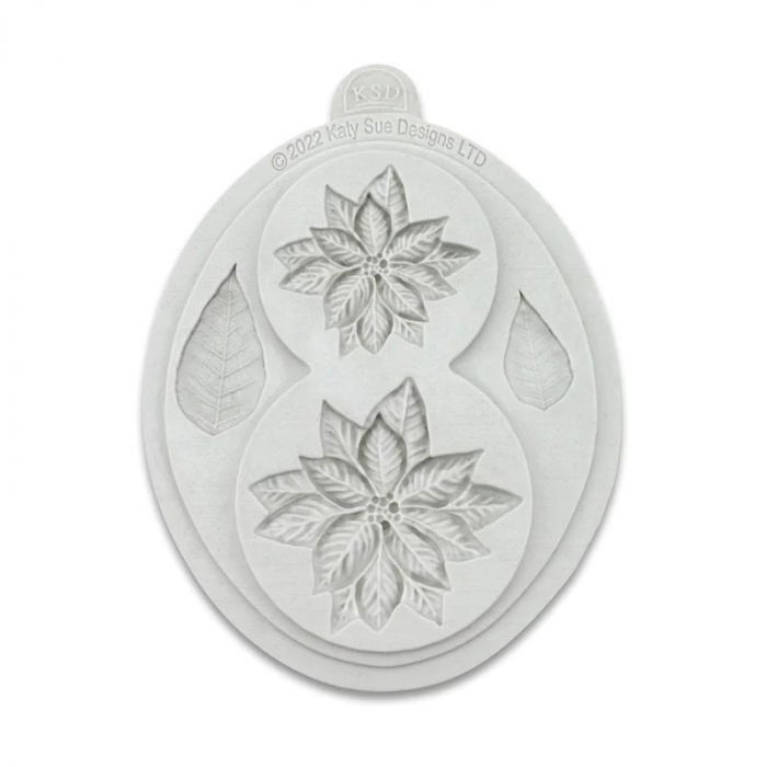 Mulaj Silicon Craciunita cu Frunze Katy Sue Ø 5 - 4 cm, 4 Decoruri [2]