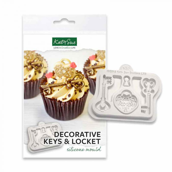 Mulaj Silicon Decor Vintage - Chei, Lacat si Incuietoare, 4 Subiecte [1]