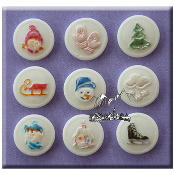 Mulaj Silicon Medalioane Iarna Ø 2.2 cm, 9 Subiecte [1]