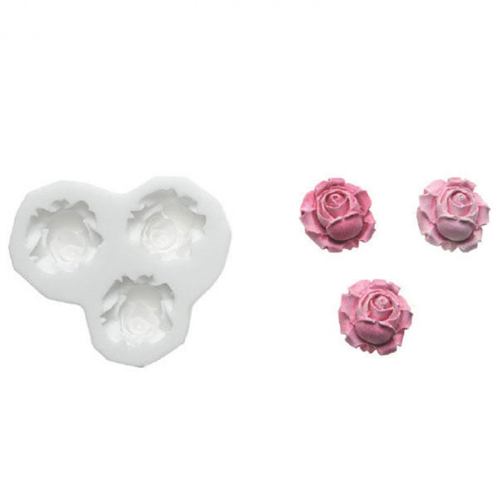 Mulaj Silicon Trandafiri, 3 Subiecte, Ø 2.2 cm (SLK351) [1]