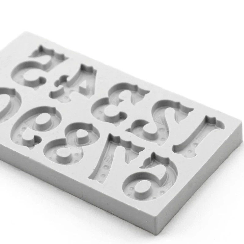 Mulaje Silicon Alfabet + Cifre Lemn Zebrat H 2.3 cm, Set 2 Buc [2]