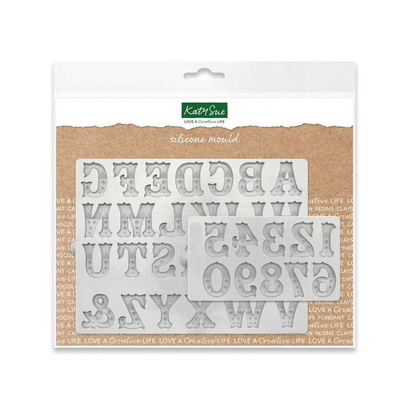 Mulaje Silicon Alfabet + Cifre Lemn Zebrat H 2.3 cm, Set 2 Buc [1]