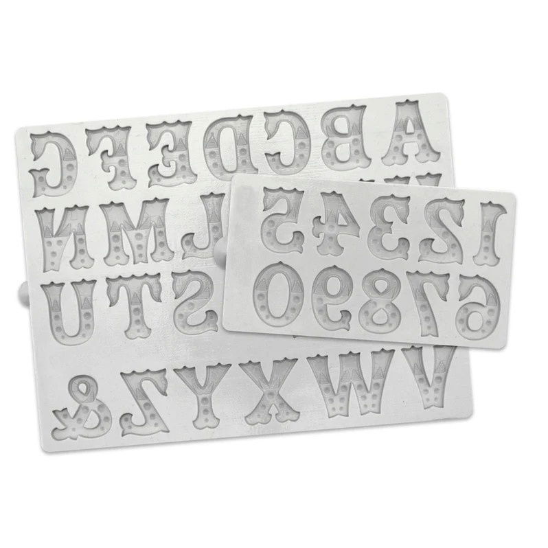 Mulaje Silicon Alfabet + Cifre Lemn Zebrat H 2.3 cm, Set 2 Buc [3]