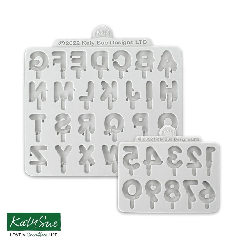 Mulaje Silicon Alfabet + Cifre Stil Stil LollyPops H 2.8 cm, Set 2 Buc [2]