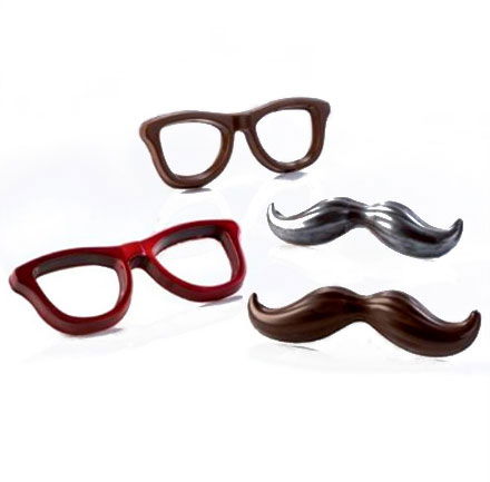 Ochelari si Mustata 3D - Kit Matrite Plastic 8 Subiecte Ciocolata [1]