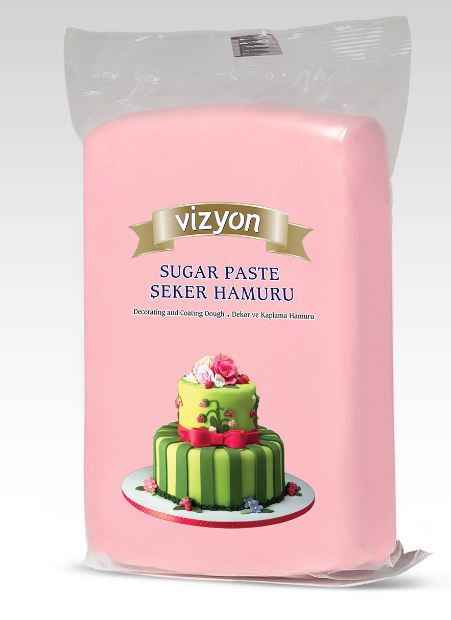 Pasta de Zahar Roz Deschis, Acoperire si Decoruri, 1 kg, Vizyon [1]