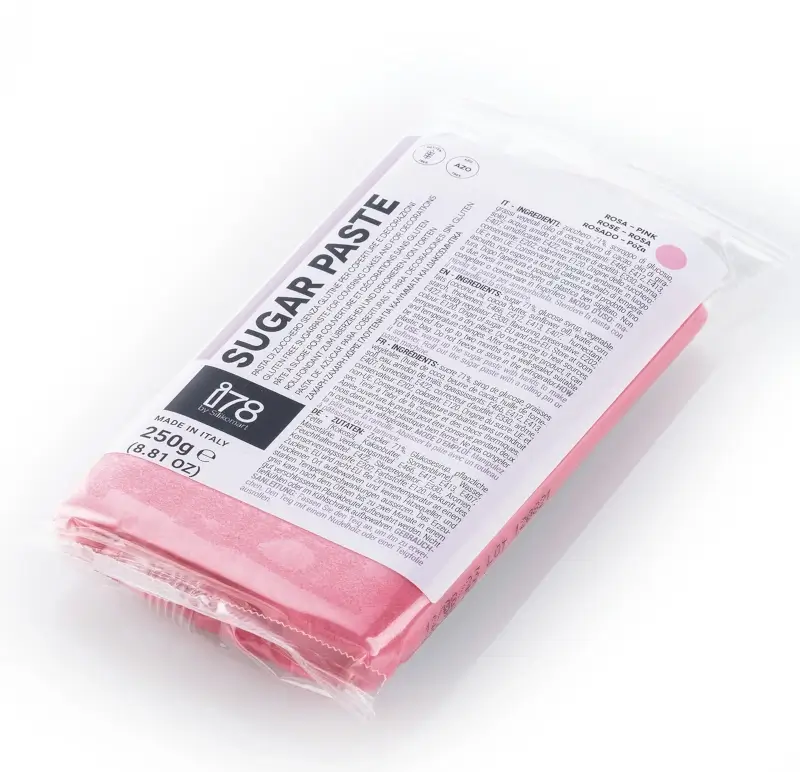 Pasta de Zahar Roz fara Gluten pentru Acoperire si Decoruri, 250 g, Silikomart [1]