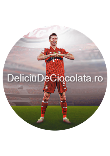 Pasta Zahar imprimata Fotbal Lewandowski Model 1, Ø 20 cm [1]