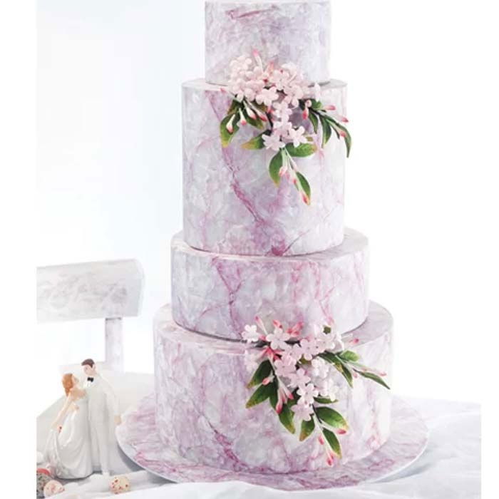 Pasta Zahar imprimata, Nunta Model Marmorat Lila, 60x41 cm, Set 4 Buc [2]