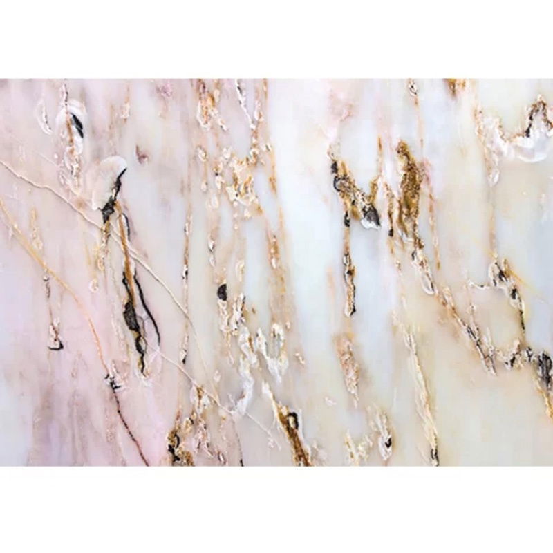 Pasta Zahar imprimata, Nunta Model Marmorat Roz si Auriu, 60x41 cm, Set 4 Buc [1]