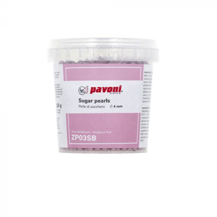 Perle Zahar Roz Metalizat Ø4 mm, 120 gr [1]