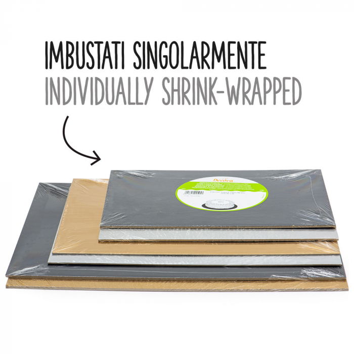 Platou Tort Patrat 2 Fete, Negru/Auriu, 28x28xH0.3 cm [2]