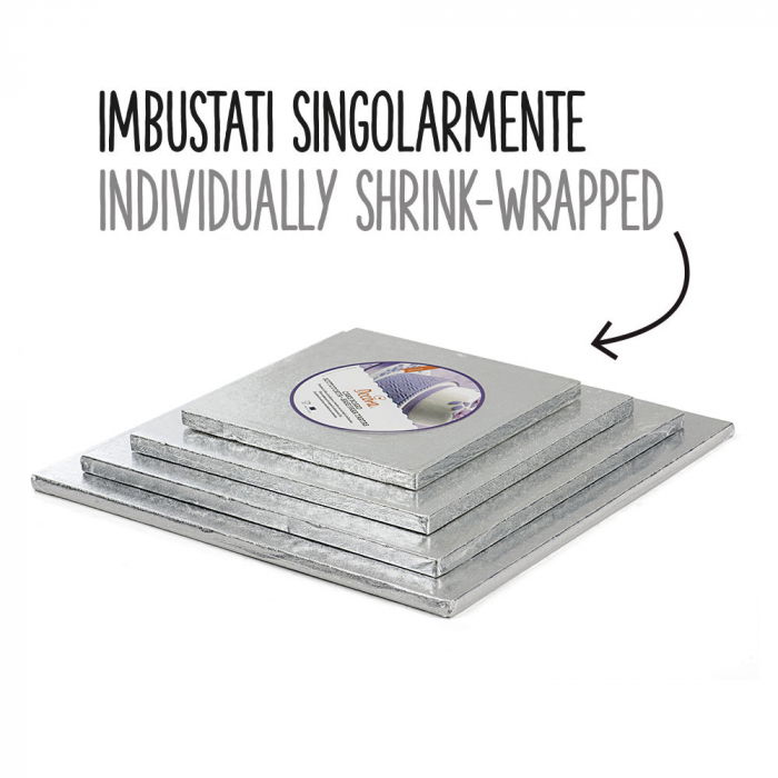 Platou Tort Patrat Argintiu, 30 x 30 x H 1.2 cm [3]