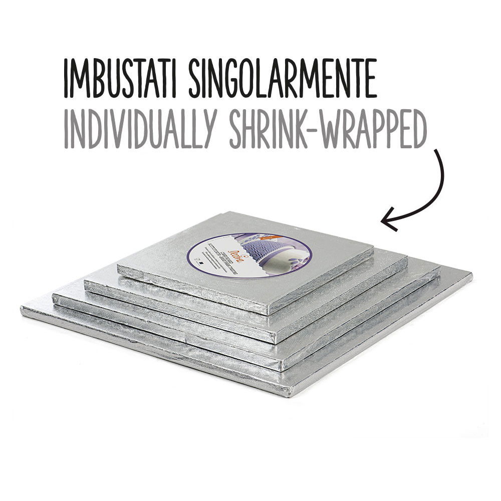 Platou Tort Patrat Argintiu, 35 x 35 x H 1.2 cm [3]