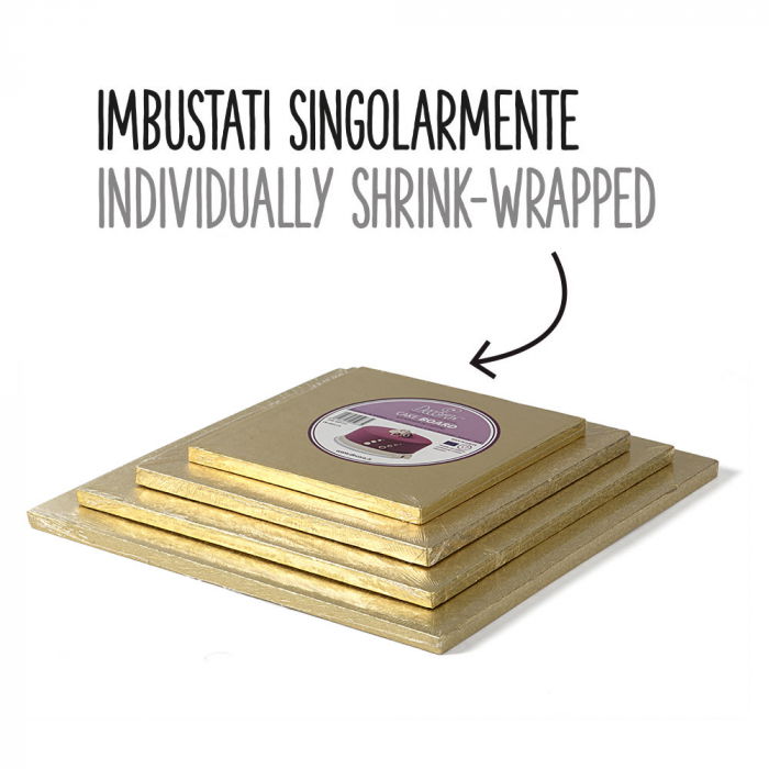 Platou Tort Patrat Auriu, 30 x 30 x H 1.2 cm [3]