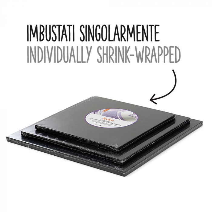 Platou Tort Patrat Negru, 30 x 30 x H 1.2 cm [3]