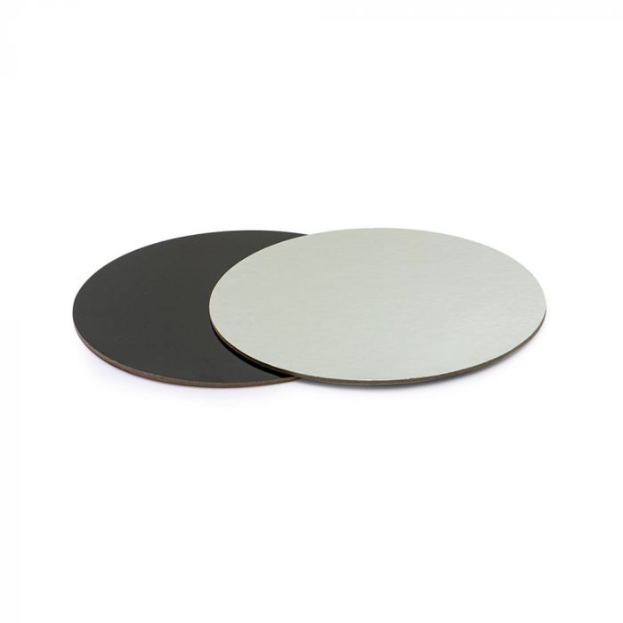 Platou Tort Rotund 2 Fete, Negru/Argintiu, Ø 28 x H 0.3 cm [1]