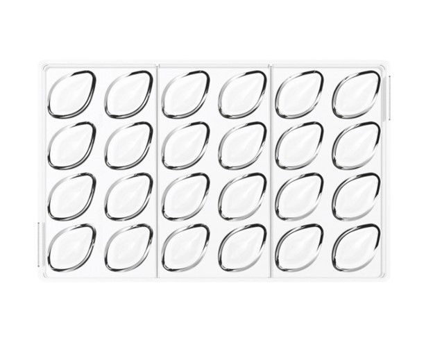 Praline Ciocolata Quenelle, 4.2 x 2.7 x H 1.7cm - Kit Matrita Policarbonat + silicon, 24 cavitati (CH038) [3]