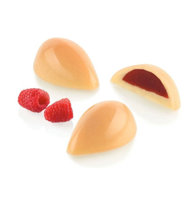 Praline Ciocolata Quenelle, 4.2 x 2.7 x H 1.7cm - Kit Matrita Policarbonat + silicon, 24 cavitati (CH038) [1]