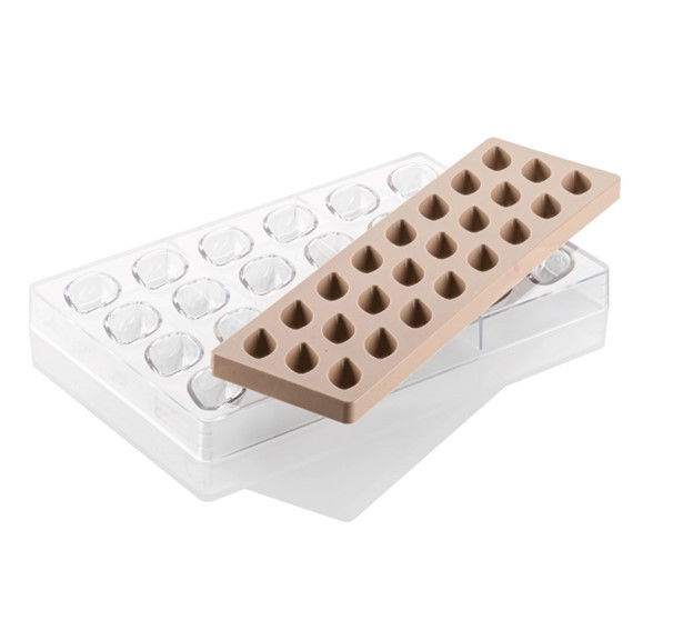 Praline Ciocolata Quenelle, 4.2 x 2.7 x H 1.7cm - Kit Matrita Policarbonat + silicon, 24 cavitati (CH038) [2]