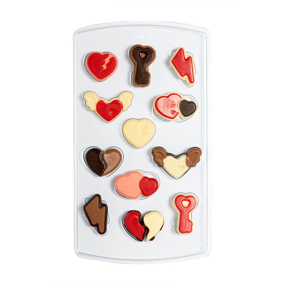 Praline / Decoruri Ciocolata, Love Ø 1.5 x H 2.6 cm - Set Matrita Plastic si Accesorii Ambalare [3]