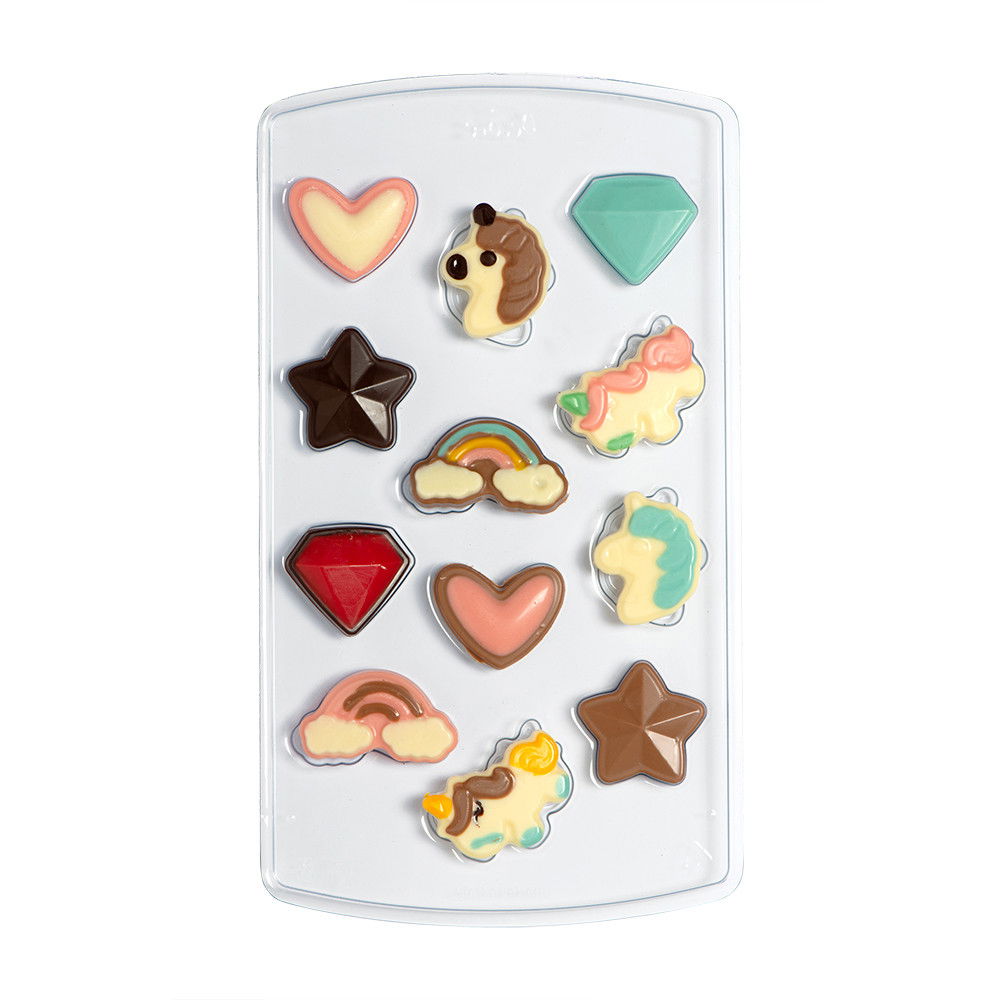 Praline / Decoruri Ciocolata, Unicorn Ø 1.5 x H 2.6 cm - Set Matrita Plastic si Accesorii Ambalare [2]