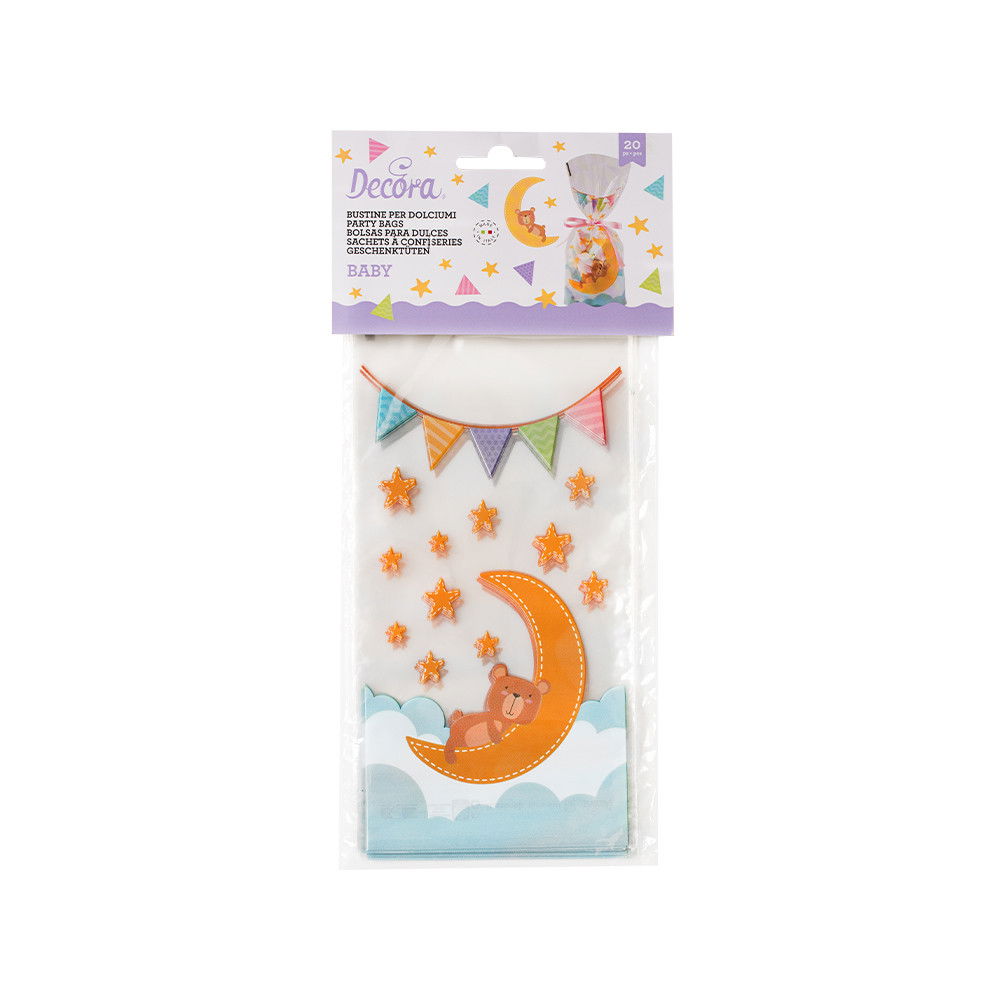 Pungi S cu Baza, Celofan cu Model Bebelusi, 12.5 x 3 x H 24 cm, Set 20 Buc [1]