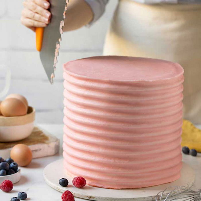 Racleta Nivelare Tort cu Maner din Plastic si Lama Inox Ribbon, 22.5x11 cm [3]