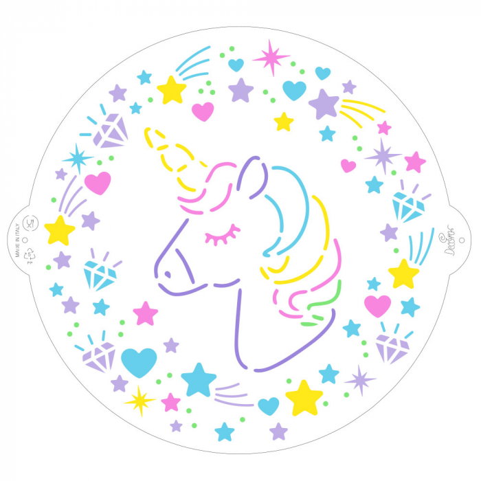 Sablon Plastic Decor Top, Model Unicorn, Ø 25 cm [1]