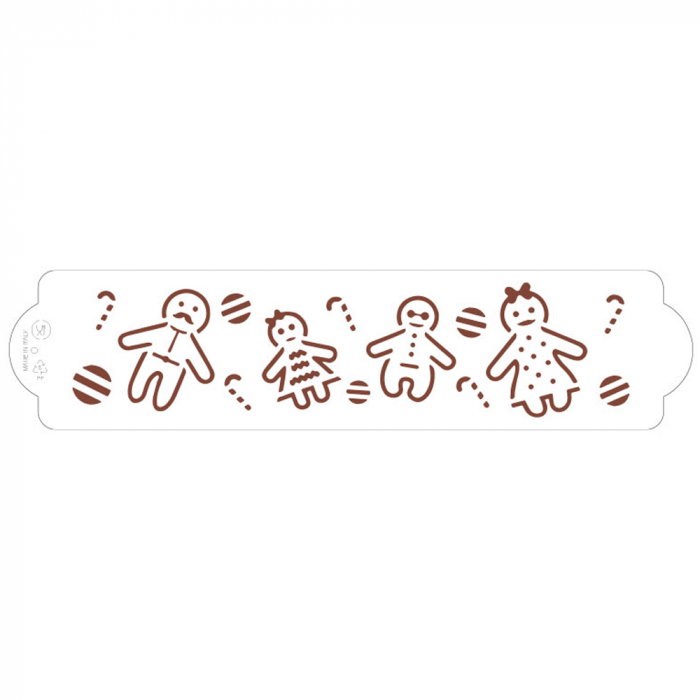 Sablon Plastic Lateral Decor Craciun - Gingerbread Family, 30 x 7 cm [1]