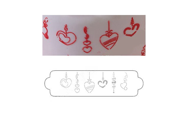 Sablon Plastic Lateral Decor Inimioare, 34 x 9 cm [1]