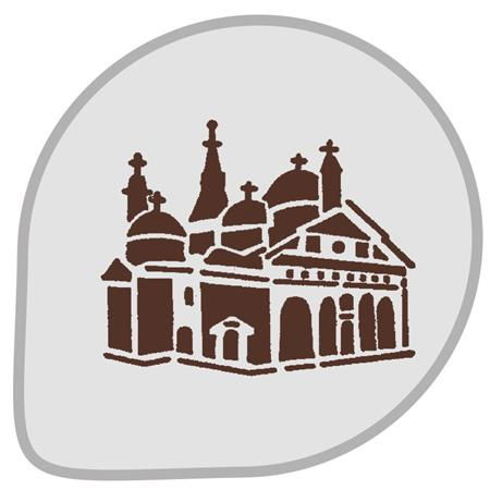 Sablon Plastic Rotund Decor Biserica Ø 26 cm [1]