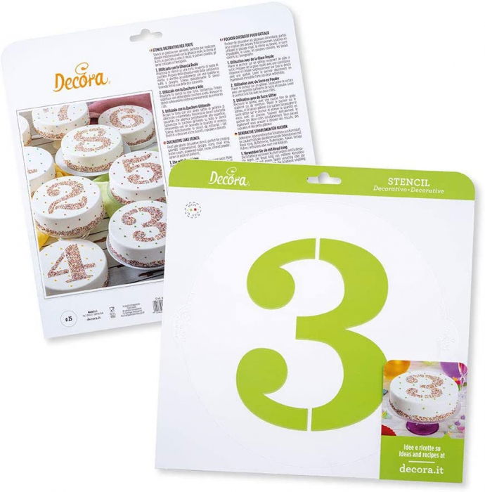 Sablon Plastic Rotund Decor Cifra 3, Ø 25 cm [3]