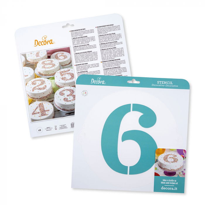 Sablon Plastic Rotund Decor Cifra 6, Ø 25 cm [1]